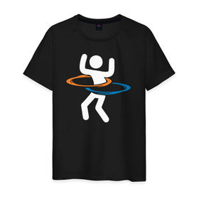 Мужская футболка хлопок с принтом Hole-a-Hoop в Санкт-Петербурге, 100% хлопок | прямой крой, круглый вырез горловины, длина до линии бедер, слегка спущенное плечо. | Тематика изображения на принте: hole a hoop portal портал