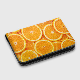 Картхолдер с принтом с принтом Апельсин в Санкт-Петербурге, натуральная матовая кожа | размер 7,3 х 10 см; кардхолдер имеет 4 кармана для карт; | апельсин | еда | лимон | фрукт