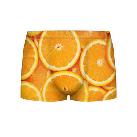 Мужские трусы 3D с принтом Апельсин в Санкт-Петербурге, 50% хлопок, 50% полиэстер | классическая посадка, на поясе мягкая тканевая резинка | апельсин | еда | лимон | фрукт