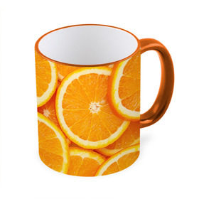 Кружка 3D с принтом Апельсин в Санкт-Петербурге, керамика | ёмкость 330 мл | Тематика изображения на принте: апельсин | еда | лимон | фрукт