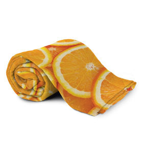 Плед 3D с принтом Апельсин в Санкт-Петербурге, 100% полиэстер | закругленные углы, все края обработаны. Ткань не мнется и не растягивается | апельсин | еда | лимон | фрукт