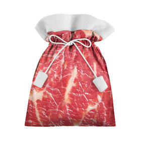 Подарочный 3D мешок с принтом Мясо в Санкт-Петербурге, 100% полиэстер | Размер: 29*39 см | бекон | еда | мясо
