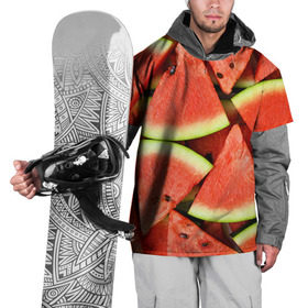 Накидка на куртку 3D с принтом Дольки арбуза в Санкт-Петербурге, 100% полиэстер |  | арбуз | дольки арбуза | еда | фрукт | ягода