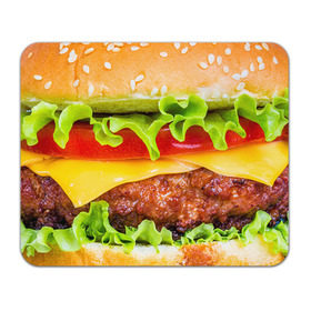 Коврик прямоугольный с принтом Гамбургер в Санкт-Петербурге, натуральный каучук | размер 230 х 185 мм; запечатка лицевой стороны | бутерброд | гамбургер | еда | фастфуд | чизбургер