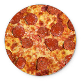 Коврик круглый с принтом Пицца в Санкт-Петербурге, резина и полиэстер | круглая форма, изображение наносится на всю лицевую часть | pizza | еда | пицца | фастфуд
