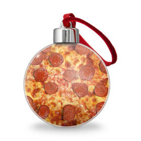 Ёлочный шар с принтом Пицца в Санкт-Петербурге, Пластик | Диаметр: 77 мм | pizza | еда | пицца | фастфуд