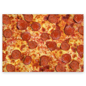 Поздравительная открытка с принтом Пицца в Санкт-Петербурге, 100% бумага | плотность бумаги 280 г/м2, матовая, на обратной стороне линовка и место для марки
 | pizza | еда | пицца | фастфуд