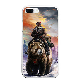Чехол для iPhone 7Plus/8 Plus матовый с принтом Медведь в Санкт-Петербурге, Силикон | Область печати: задняя сторона чехла, без боковых панелей | лес | медведь | мишка | патриот | россия | я русский