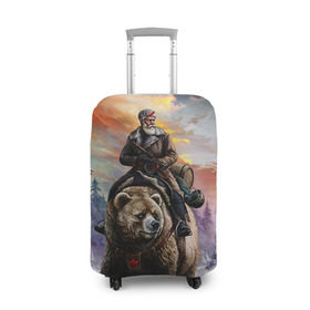 Чехол для чемодана 3D с принтом Медведь в Санкт-Петербурге, 86% полиэфир, 14% спандекс | двустороннее нанесение принта, прорези для ручек и колес | лес | медведь | мишка | патриот | россия | я русский