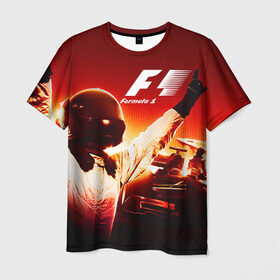 Мужская футболка 3D с принтом Формула 1 в Санкт-Петербурге, 100% полиэфир | прямой крой, круглый вырез горловины, длина до линии бедер | формула 1
