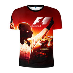Мужская футболка 3D спортивная с принтом Формула 1 в Санкт-Петербурге, 100% полиэстер с улучшенными характеристиками | приталенный силуэт, круглая горловина, широкие плечи, сужается к линии бедра | формула 1