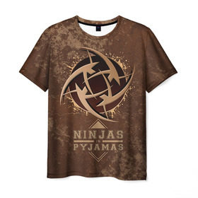 Мужская футболка 3D с принтом Ninjas In Pyjamas в Санкт-Петербурге, 100% полиэфир | прямой крой, круглый вырез горловины, длина до линии бедер | nip