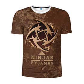 Мужская футболка 3D спортивная с принтом Ninjas In Pyjamas в Санкт-Петербурге, 100% полиэстер с улучшенными характеристиками | приталенный силуэт, круглая горловина, широкие плечи, сужается к линии бедра | Тематика изображения на принте: nip