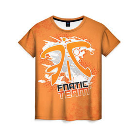 Женская футболка 3D с принтом Fnatic team в Санкт-Петербурге, 100% полиэфир ( синтетическое хлопкоподобное полотно) | прямой крой, круглый вырез горловины, длина до линии бедер | 