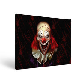 Холст прямоугольный с принтом Зомби клоун в Санкт-Петербурге, 100% ПВХ |  | halloween | злодей | злой | клоун | монстр | хэлоуин