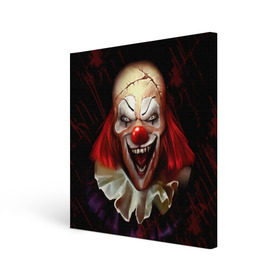 Холст квадратный с принтом Зомби клоун в Санкт-Петербурге, 100% ПВХ |  | halloween | злодей | злой | клоун | монстр | хэлоуин