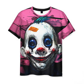 Мужская футболка 3D с принтом Клоун в Санкт-Петербурге, 100% полиэфир | прямой крой, круглый вырез горловины, длина до линии бедер | halloween | злодей | злой | клоун | монстр | хэлоуин