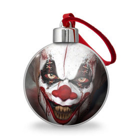 Ёлочный шар с принтом Зомби клоун в Санкт-Петербурге, Пластик | Диаметр: 77 мм | halloween | злодей | злой | клоун | монстр | хэлоуин