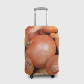 Чехол для чемодана 3D с принтом Лук-лучок в Санкт-Петербурге, 86% полиэфир, 14% спандекс | двустороннее нанесение принта, прорези для ручек и колес | золотая | лук | луковица | лучок | опарин | ургант | эхлуклучок