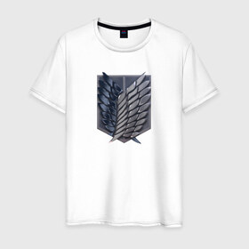 Мужская футболка хлопок с принтом Эблема разведчиков в Санкт-Петербурге, 100% хлопок | прямой крой, круглый вырез горловины, длина до линии бедер, слегка спущенное плечо. | 