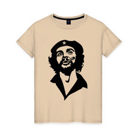 Женская футболка хлопок с принтом Че Гевара в Санкт-Петербурге, 100% хлопок | прямой крой, круглый вырез горловины, длина до линии бедер, слегка спущенное плечо | che | cuba | гевара | куба | латиноамериканский революционер | че | чегевара
