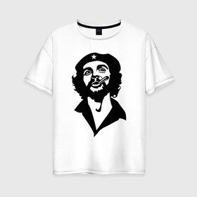 Женская футболка хлопок Oversize с принтом Че Гевара в Санкт-Петербурге, 100% хлопок | свободный крой, круглый ворот, спущенный рукав, длина до линии бедер
 | che | cuba | гевара | куба | латиноамериканский революционер | че | чегевара