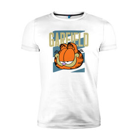Мужская футболка премиум с принтом Garfield Radical в Санкт-Петербурге, 92% хлопок, 8% лайкра | приталенный силуэт, круглый вырез ворота, длина до линии бедра, короткий рукав | garfield radical гарфилд кот