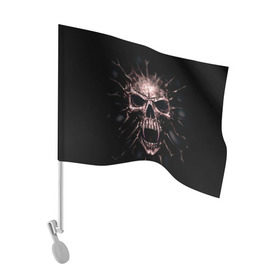 Флаг для автомобиля с принтом Scary skull в Санкт-Петербурге, 100% полиэстер | Размер: 30*21 см | Тематика изображения на принте: skull | skulls | череп | черепа