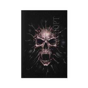 Обложка для паспорта матовая кожа с принтом Scary skull в Санкт-Петербурге, натуральная матовая кожа | размер 19,3 х 13,7 см; прозрачные пластиковые крепления | skull | skulls | череп | черепа