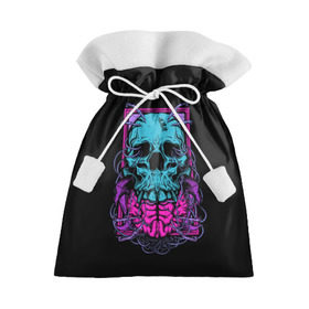 Подарочный 3D мешок с принтом Кислотный череп в Санкт-Петербурге, 100% полиэстер | Размер: 29*39 см | skull | skulls | череп | черепа