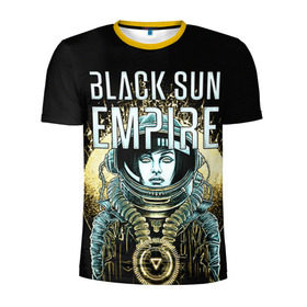 Мужская футболка 3D спортивная с принтом Black Sun Empire в Санкт-Петербурге, 100% полиэстер с улучшенными характеристиками | приталенный силуэт, круглая горловина, широкие плечи, сужается к линии бедра | empire