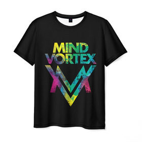 Мужская футболка 3D с принтом MIND VORTEX в Санкт-Петербурге, 100% полиэфир | прямой крой, круглый вырез горловины, длина до линии бедер | and | dnb | drumm | mind | pirate | station | vortex | бэйс | вортекс | драм | майнд | пиратская | станция