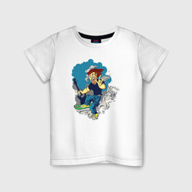 Детская футболка хлопок с принтом Rock`n`Roll в Санкт-Петербурге, 100% хлопок | круглый вырез горловины, полуприлегающий силуэт, длина до линии бедер | 