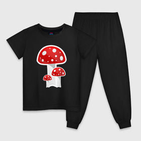 Детская пижама хлопок с принтом Грибы в Санкт-Петербурге, 100% хлопок |  брюки и футболка прямого кроя, без карманов, на брюках мягкая резинка на поясе и по низу штанин
 | Тематика изображения на принте: mushrooms | грибы