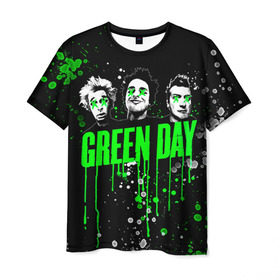 Мужская футболка 3D с принтом Green Day в Санкт-Петербурге, 100% полиэфир | прямой крой, круглый вырез горловины, длина до линии бедер | green day | rock | грин дей | рок