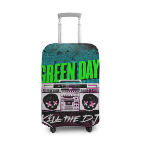 Чехол для чемодана 3D с принтом Green Day в Санкт-Петербурге, 86% полиэфир, 14% спандекс | двустороннее нанесение принта, прорези для ручек и колес | green day | rock | грин дей | рок