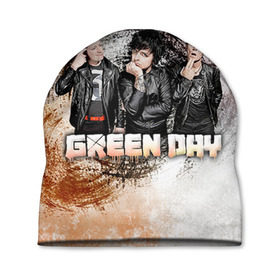 Шапка 3D с принтом Green Day в Санкт-Петербурге, 100% полиэстер | универсальный размер, печать по всей поверхности изделия | green day | rock | грин дей | рок