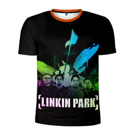 Мужская футболка 3D спортивная с принтом Linkin Park в Санкт-Петербурге, 100% полиэстер с улучшенными характеристиками | приталенный силуэт, круглая горловина, широкие плечи, сужается к линии бедра | linkin park | rock | линкин парк | рок
