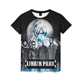 Женская футболка 3D с принтом Linkin Park в Санкт-Петербурге, 100% полиэфир ( синтетическое хлопкоподобное полотно) | прямой крой, круглый вырез горловины, длина до линии бедер | linkin park | rock | линкин парк | рок
