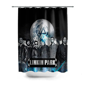 Штора 3D для ванной с принтом Linkin Park в Санкт-Петербурге, 100% полиэстер | плотность материала — 100 г/м2. Стандартный размер — 146 см х 180 см. По верхнему краю — пластиковые люверсы для креплений. В комплекте 10 пластиковых колец | linkin park | rock | линкин парк | рок