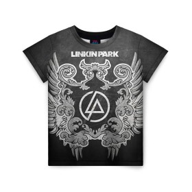 Детская футболка 3D с принтом Linkin Park в Санкт-Петербурге, 100% гипоаллергенный полиэфир | прямой крой, круглый вырез горловины, длина до линии бедер, чуть спущенное плечо, ткань немного тянется | linkin park | rock | линкин парк | рок