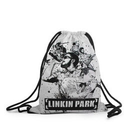 Рюкзак-мешок 3D с принтом Linkin Park в Санкт-Петербурге, 100% полиэстер | плотность ткани — 200 г/м2, размер — 35 х 45 см; лямки — толстые шнурки, застежка на шнуровке, без карманов и подкладки | linkin park | rock | линкин парк | рок