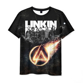 Мужская футболка 3D с принтом Linkin Park в Санкт-Петербурге, 100% полиэфир | прямой крой, круглый вырез горловины, длина до линии бедер | linkin park | rock | линкин парк | рок