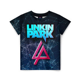 Детская футболка 3D с принтом Linkin Park в Санкт-Петербурге, 100% гипоаллергенный полиэфир | прямой крой, круглый вырез горловины, длина до линии бедер, чуть спущенное плечо, ткань немного тянется | linkin park | rock | линкин парк | рок