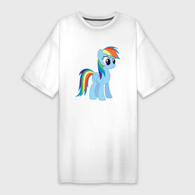Платье-футболка хлопок с принтом Пони радуга в Санкт-Петербурге,  |  | прикольная пони радуга.пони радуга
