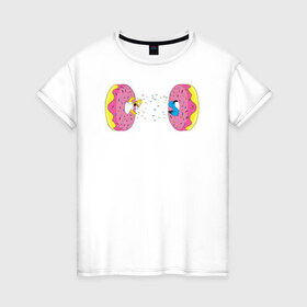 Женская футболка хлопок с принтом Donut Portal в Санкт-Петербурге, 100% хлопок | прямой крой, круглый вырез горловины, длина до линии бедер, слегка спущенное плечо | 