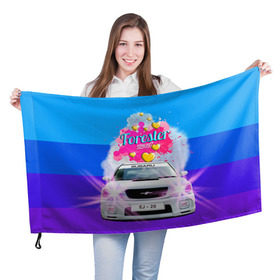 Флаг 3D с принтом Subaru Forester Sti II M в Санкт-Петербурге, 100% полиэстер | плотность ткани — 95 г/м2, размер — 67 х 109 см. Принт наносится с одной стороны | forester | jdm | sti | subaru