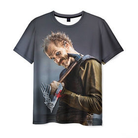 Мужская футболка 3D с принтом Флоки в Санкт-Петербурге, 100% полиэфир | прямой крой, круглый вырез горловины, длина до линии бедер | vikings | вальхалла | викинги | рагнар лодброк | сериалы | флоки