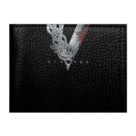 Обложка для студенческого билета с принтом Эмблема Викингов в Санкт-Петербурге, натуральная кожа | Размер: 11*8 см; Печать на всей внешней стороне | vikings | вальхалла | викинги | лого | рагнар лодброк | сериалы | эмблема