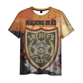 Мужская футболка 3D с принтом The Walking Dead в Санкт-Петербурге, 100% полиэфир | прямой крой, круглый вырез горловины, длина до линии бедер | 